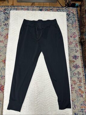 Yogalicious Lux Maya Illusion Stretchy Jogger Pants Black Cuffed Casual XL
